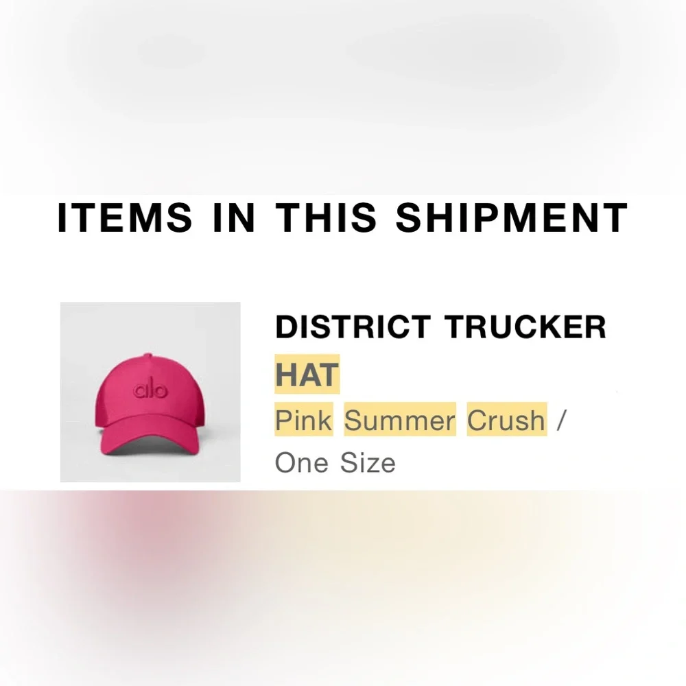 NWT Alo Yoga | District Trucker Hat‎ in Pink Summer Crush